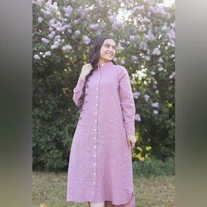 Dainty Jewells mauve linen shirtdress
